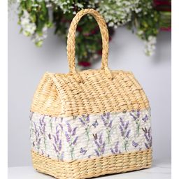 HABEREINDIA Picnic Basket | Lunch Box | Travel Bag | Eco-Friendly Seagrass Basket- Brown-image-87