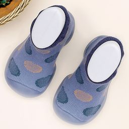 Infantso Polka Dot Anti-Skid Cotton Socks Shoes with Rubber Sole for Walking Babies & Toddlers - Blue-image-55