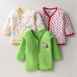 OHMS Single Jersey Knit Full Sleeves Boat & Heart Printed Jhablas Pack of 3 - Green Red & Yellow-image-39