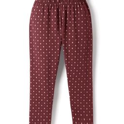 Evimo Single Jersey Knit Full Length Printed Leggings - Black-image-80