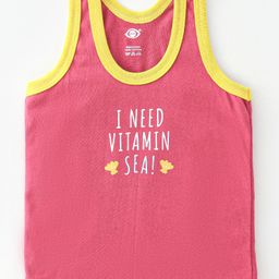 Zero Sinker Sleeveless Set Of Vests Text Print Pack of 3 - Multicolour image 4