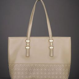 Toteteca PU Structured Shoulder Bag with Cut Work image 1
