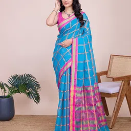 Munir Checked Zari Kota Saree-image-60