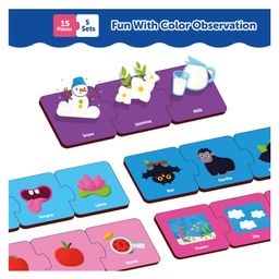 MiniLeaves Mix and Match Colour Matching Wooden Jigsaw Puzzle Series 2 Set of 5 - 3 Pieces each image 5