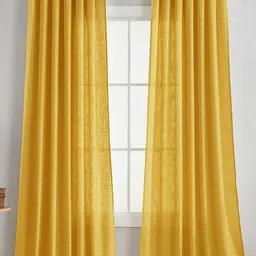 HOMEMONDE Mustard 2 Pieces Cotton Door Curtain-picture-42