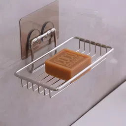 HOKIPO Silver-Toned Solid Stainless Steel Soap Dish-image-78