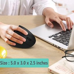 Etzin Rechargeable 2.4GHz Optical Vertical Mice Ergonomic Mouse EPL-599KM-05 Wireless Mechanical Gaming Mouse with Bluetooth image 2