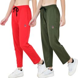 Pack of 2 Women Solid Multicolor Track Pants-image-86