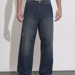 Being Human Men Anti Fit Mildly Distressed Heavy Fade Pure Cotton Jeans-image-87