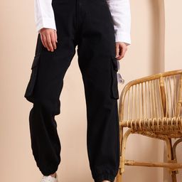 Mast & Harbour Women Cargo Pure Cotton Jogger Jeans-image-80