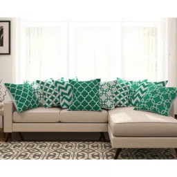 SEJ by Nisha Gupta Green & White Cushion Covers - Set of 10-1