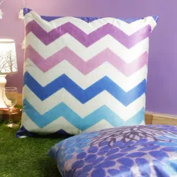 Romee Blue & White Velvet Cushion Covers (60 x 60 cm) - Set of 2-2