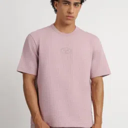 Reebok Pink Regular Fit Solid T-Shirt-image-82