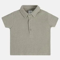 MINIKLUB Boys Grey Self Polo T-Shirt-image-98