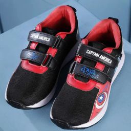 Kidsville Kids Boys Captain America Printed Black/Red Shoes-image-47