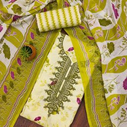 Maroosh Floral Printed Sequinned Cotton Unstitched Dress Material-image-21
