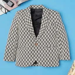 Ridokidz Boys Checked Tailored Fit Single Breasted Blazer-image-49