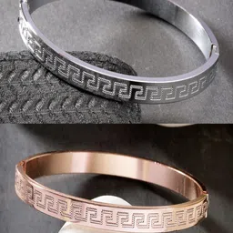 The Roadster Lifestyle Co Men Set Of 2 Rhodium-Plated Kada Bracelets-image-96