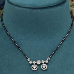 Silver Color American Diamond Mangalsutra-image-28