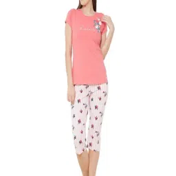 Sweet Dreams Pink Floral Print Top With Capris-picture-27