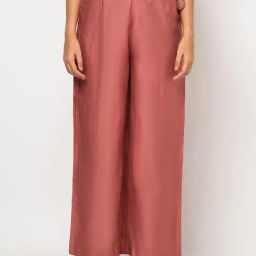 Fabindia Peach Mid Rise Palazzos-image-32