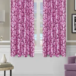 Romee Pink Polyester Floral Curtains and Sheers-picture-40