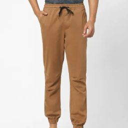 Celio* Tan Cotton Regular Fit Joggers-image-99