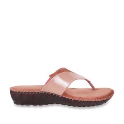 Walkway Women's Peach Thong Wedges-image-23