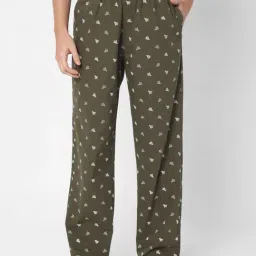 UnderJeans by Spykar Olive Printed Pyjamas-image-80
