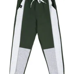 Allen Solly Kids Olive & Grey Color Block Trackpants-image-80