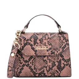 KLEIO Peach Textured Small Satchel Handbag-18