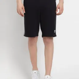 Adidas Originals Black Regular Fit Striped Shorts-image-55