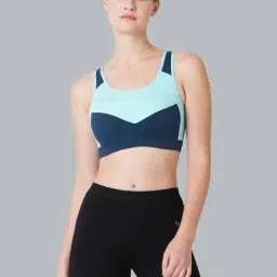 Van Heusen Blue & Mint Green Cotton Color-Block Sports Bra-picture-27
