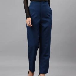 Latin Quarters Teal Regular Fit Mid Rise Trousers-image-89