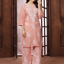 Panzora Embroidered Cotton Tunic & Palazzos Co-Ord Set-picture-53