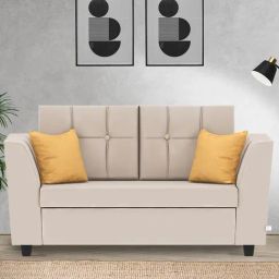 Febonic Camel Beige Neem Wood Nestin 2 Seater Sofa-image-83