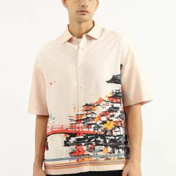 United Colors Of Benetton Pink Oversized Printed Shirt-image-55