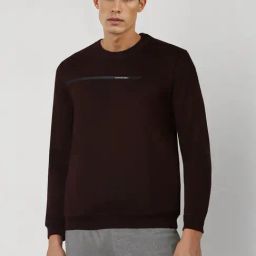 Van Heusen Brown Regular Fit Logo Printed Sweatshirt-image-47