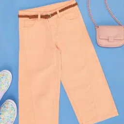 Pantaloons Junior Peach Cotton Relaxed Fit Jeans-picture-5