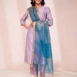 Fabindia Blue Woven Pattern Dupatta-picture-10