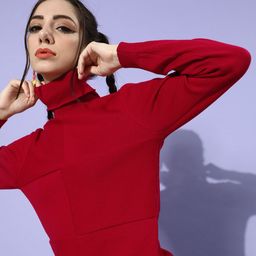 STREET 9 Women Gorgeous Red Solid Acrylic Sweater-image-93