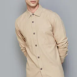 code by lifestyle Code Unwind Khaki Regular Fit Shirt image 4