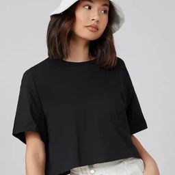 Kotty Black Relaxed Fit Oversized T-Shirt-image-79