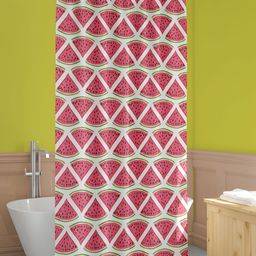 ArtzFolio White & Pink Abstract Printed Waterproof Shower Curtains-15