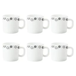Larah by Borosil White Ceramic Opalware Mug - Set of 6 180ml-image-37