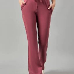 FEMEA Purple Elastane Solid Trackpants-picture-30