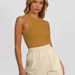 KERI PERRY Mustard Slim Fit Crop Top-picture-35