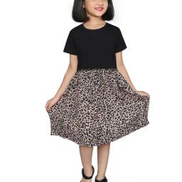 Zip Zap Zoop Girls Black Regular Fit Printed Dress-image-56