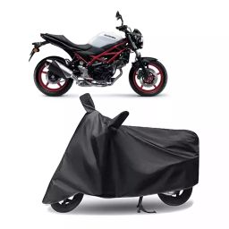 Auto Pearl Polyester Two Wheeler Cover for Suzuki SV 650 BS6 (Grey)-image-92