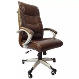 Caddy High Back Revolving office and Home Chair Brown PU Leatherette CD112-image-26